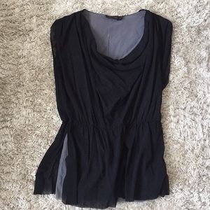 Gray/black dolman mesh.Drape neck.The Limited S M.